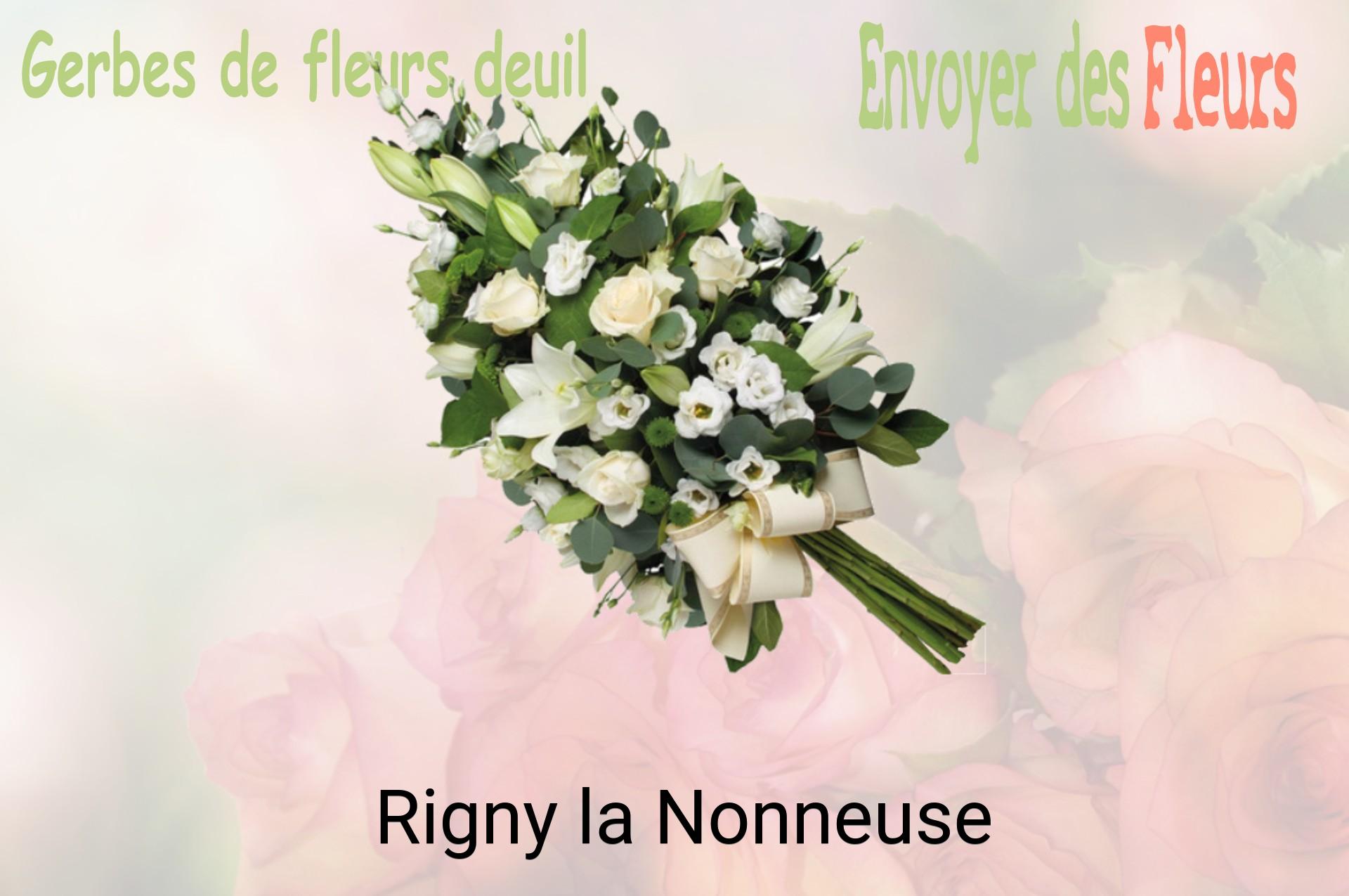 Gerbe de fleurs de deuil livrée à Rigny-la-Nonneuse